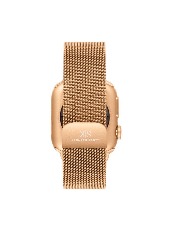 KENNETH SCOTT Kenneth Scott KA10PRO-RSBMK Unisex Smart Display Watch & Mesh & Silicone Strap Black & Rose Gold  - Image 3