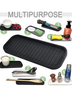 KASTWAVE KASTWAVE 2 Pack Silicone Sponge Holder Kitchen Sink Organizer Tray Dish Caddy Soap Dispenser Scrubber Spoon Holder Dishwashing Accessories  - Image 2
