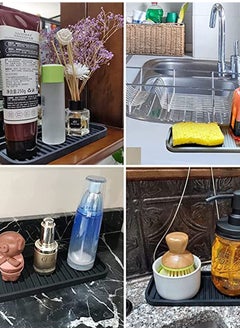 KASTWAVE KASTWAVE 2 Pack Silicone Sponge Holder Kitchen Sink Organizer Tray Dish Caddy Soap Dispenser Scrubber Spoon Holder Dishwashing Accessories  - Image 5
