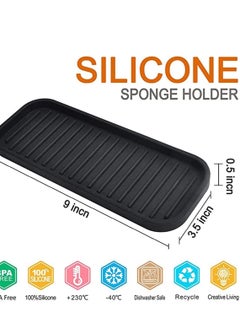 KASTWAVE KASTWAVE 2 Pack Silicone Sponge Holder Kitchen Sink Organizer Tray Dish Caddy Soap Dispenser Scrubber Spoon Holder Dishwashing Accessories  - Image 3
