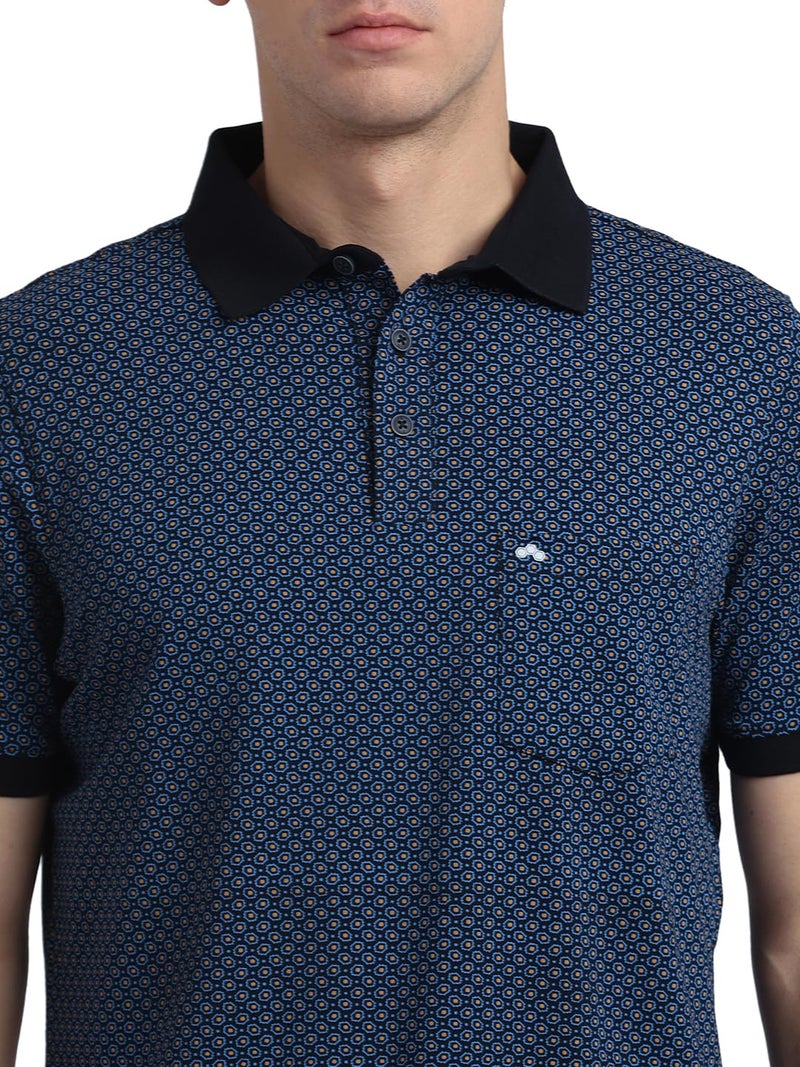 Turtle Men Cotton Stretch Slim Fit Blue Polo T-Shirt - Image 4