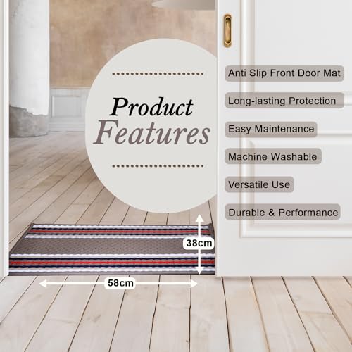 Status Contract Anti Slip Front Monsoon Doormat (38x58cm)| Living Room Rug |Polypropylene Floor Mat for Home|Essential Small Rug for Office, Bedroom & Kitchen| -Pack of 2, Rectangular (Beige) - Image 3