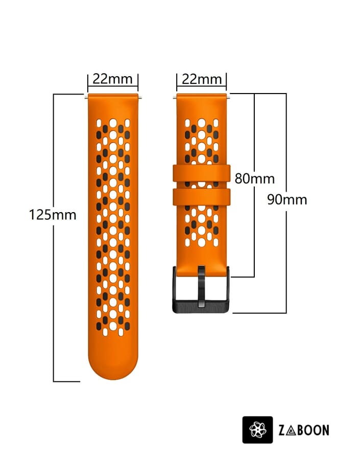 Zaboon Watch Band For Honor Watch GS 3 22mm Two-Color Breathable Silicone (Skyblue+Black) - Image 5