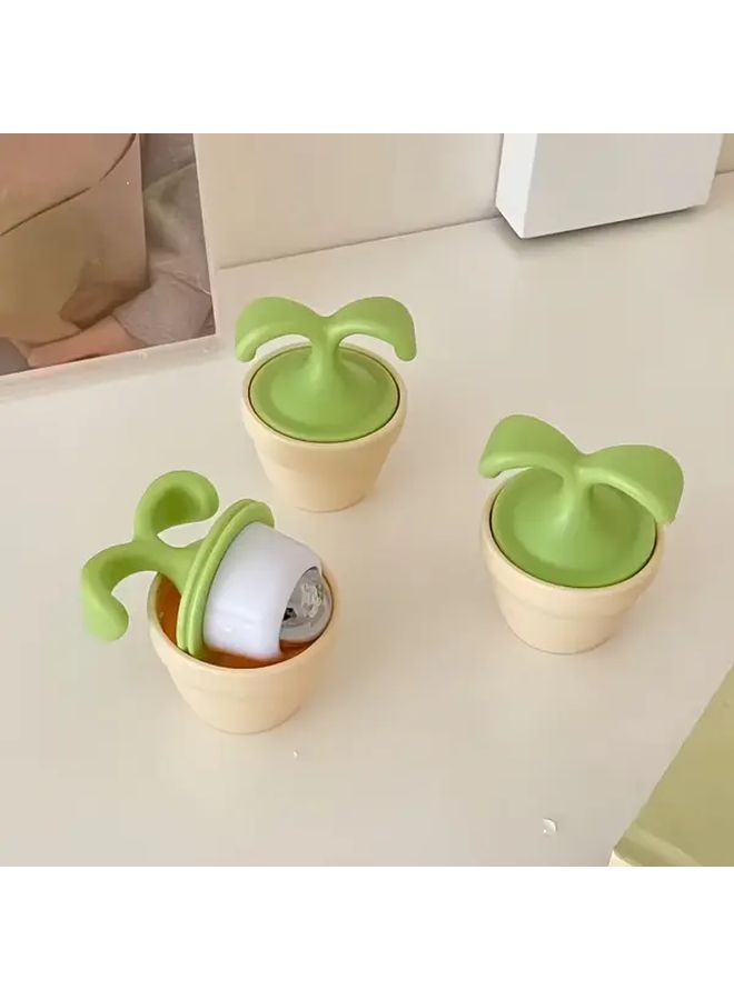 1 قطعة مدلك يدوي على شكل نبات بتصميم زهرة النعناع الأخضر لتخفيف التوتر في الوجه والعين والرقبة والكتف - Image 2
