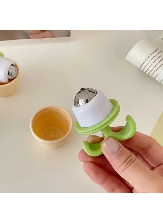 1 قطعة مدلك يدوي على شكل نبات بتصميم زهرة النعناع الأخضر لتخفيف التوتر في الوجه والعين والرقبة والكتف - Image 3