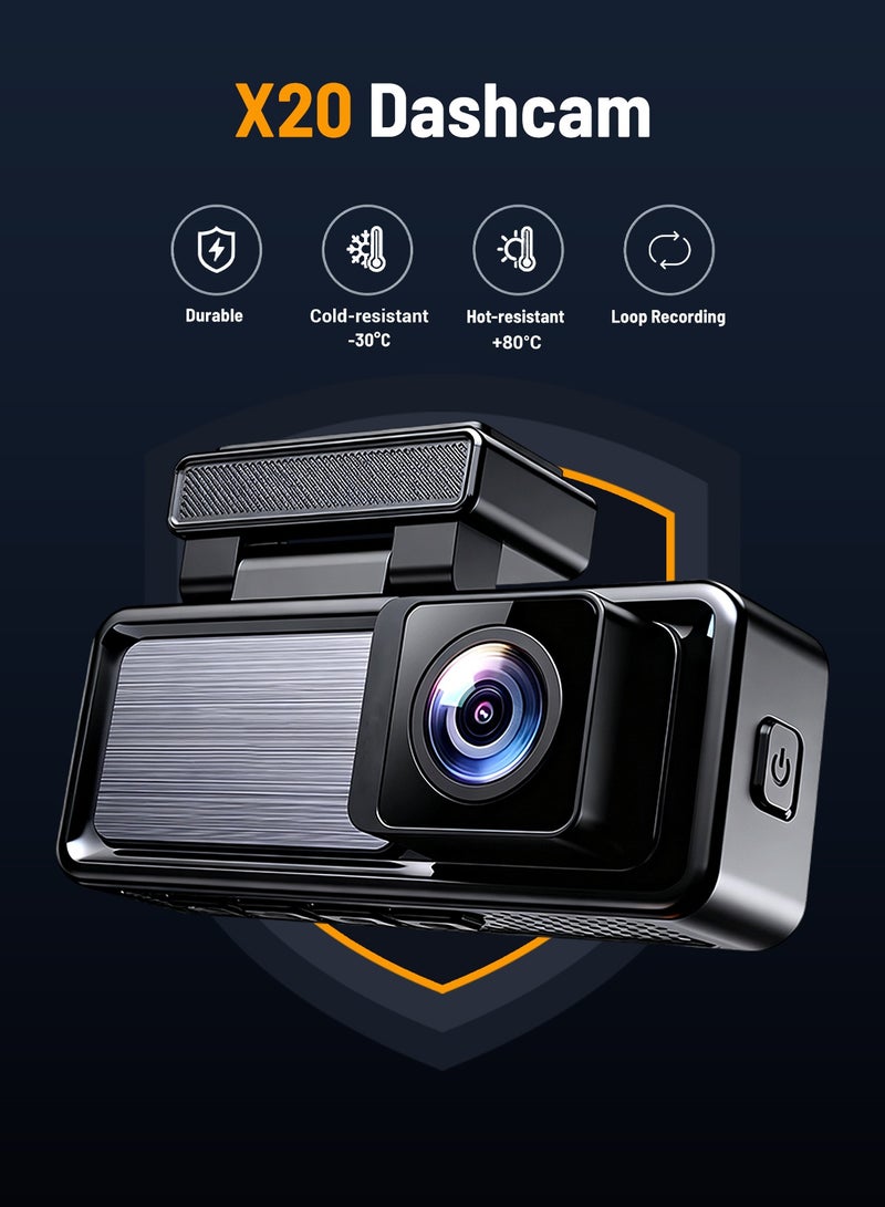 دانسينت كاميرا سيارة 4K Ultra HD 3.2 بوصة IPS 1080P كاميرا خلفية للسيارة للرؤية الليلية تحكم عبر تطبيق Wi-Fi مراقبة 24 ساعة مسجل فيديو - Image 2
