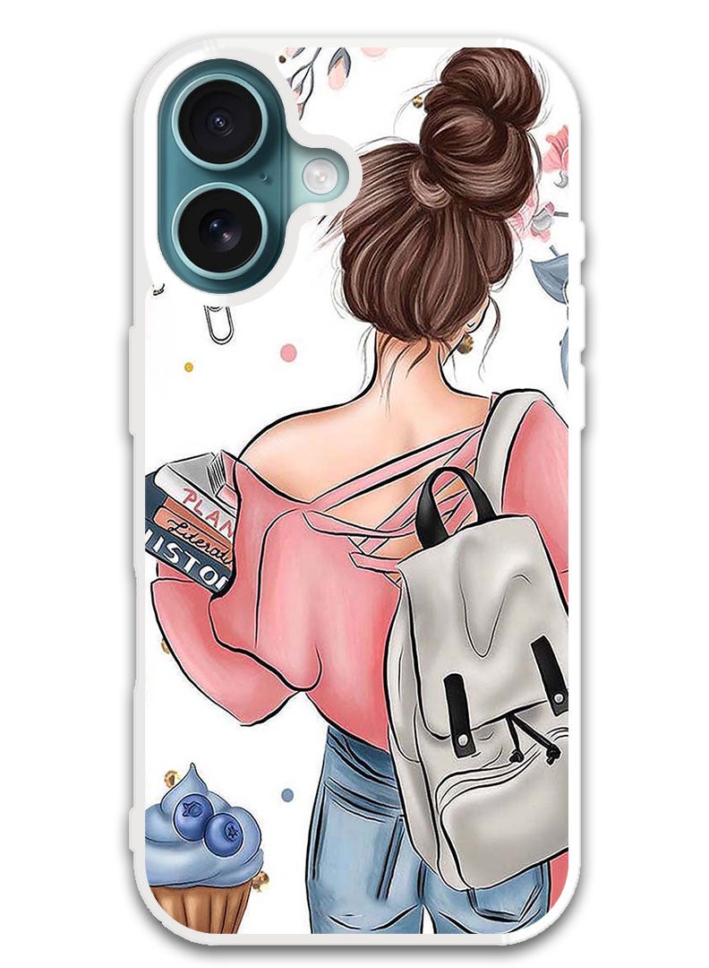 Theodor Protective Case Cover For APPLE IPHONE 16 School Girl (White Bumper) - Image 1