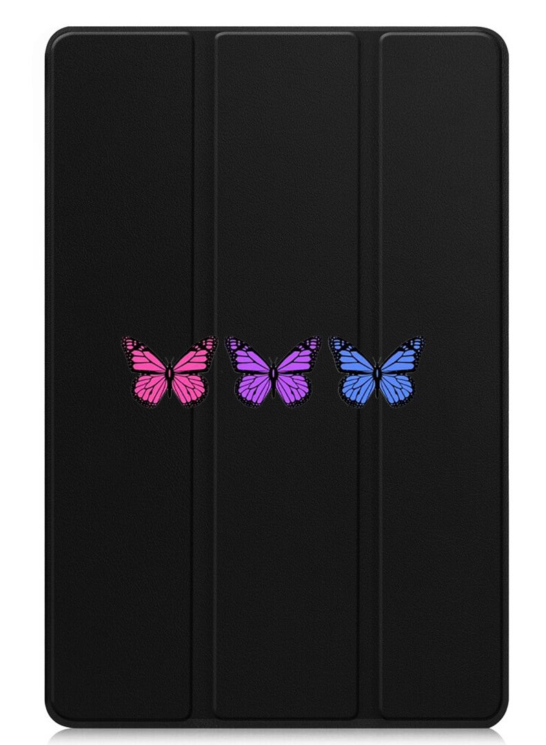 Theodor Protective Flip Case For Huawei MatePad SE 11 (2024) With Trifold Stand Auto Wake Sleep Shockproof Cover Butterflies - Image 1