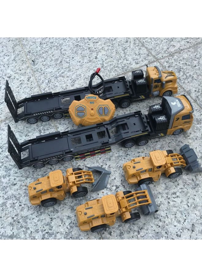 Generic Wireless Remote Control Semi-truck Engineering Vehicle Heavy Transport Truck Large Tractor Trailer Self-dumping Boys Model Toy-Color:QH844A-2D Flat Dump Truck 1 Lithium Battery 1 Charging Line-Proportion:Package 2: 2 Lithium Battery 1 Charging Line  - Image 3