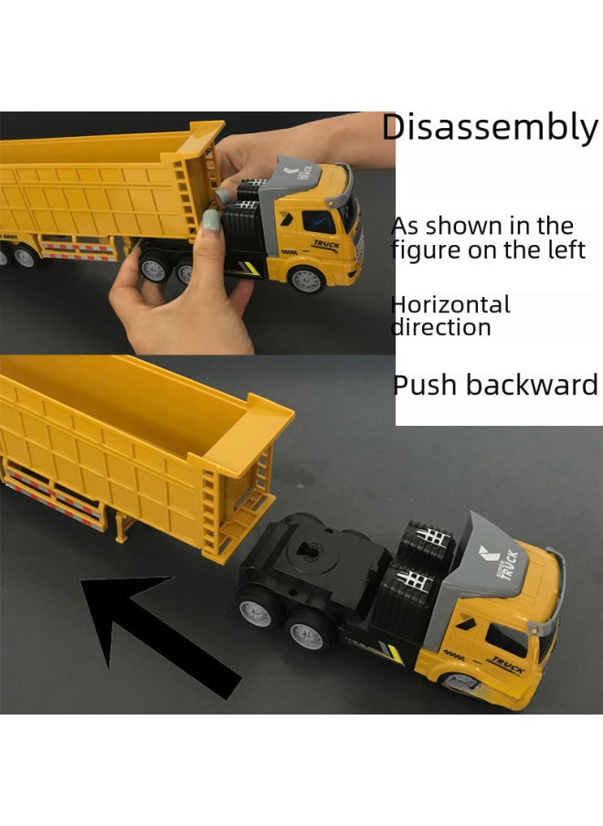 Generic Wireless Remote Control Semi-truck Engineering Vehicle Heavy Transport Truck Large Tractor Trailer Self-dumping Boys Model Toy-Color:QH844A-2D Flat Dump Truck 1 Lithium Battery 1 Charging Line-Proportion:Package 2: 2 Lithium Battery 1 Charging Line  - Image 4