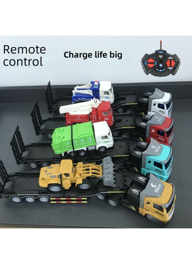 Generic Wireless Remote Control Semi-truck Engineering Vehicle Heavy Transport Truck Large Tractor Trailer Self-dumping Boys Model Toy-Color:QH844A-2D Flat Dump Truck 1 Lithium Battery 1 Charging Line-Proportion:Package 2: 2 Lithium Battery 1 Charging Line  - Image 5