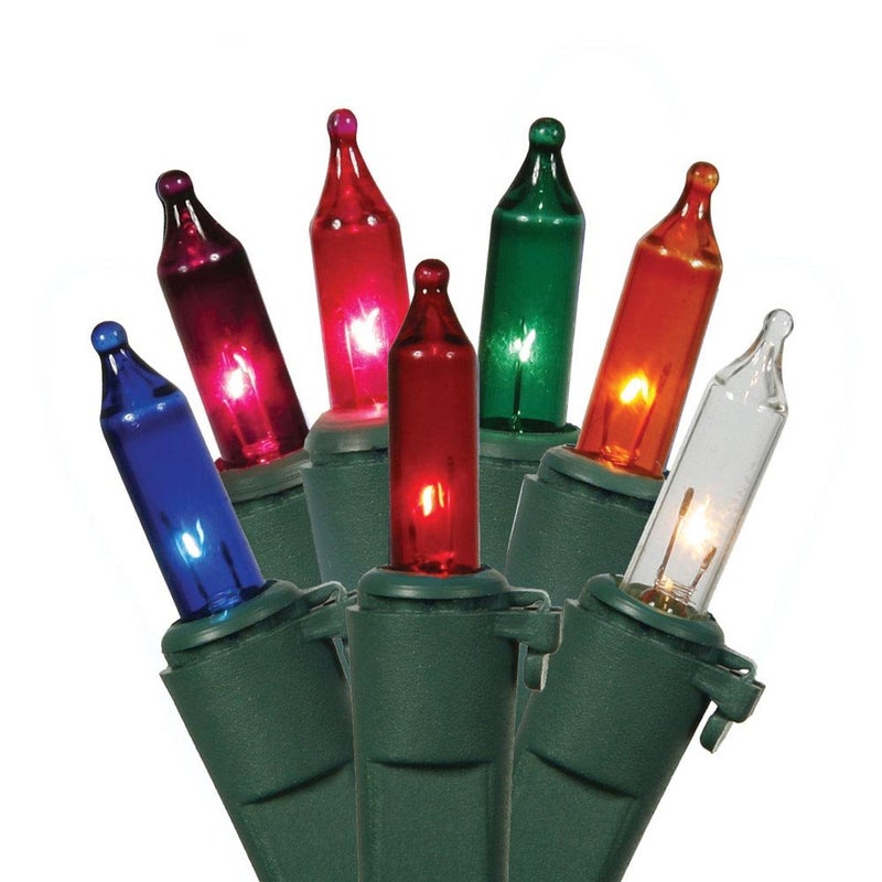 Vickerman Vickerman 100 ct Multi Mini Random Twinkle Lights with Green Wire 4 in Spacing