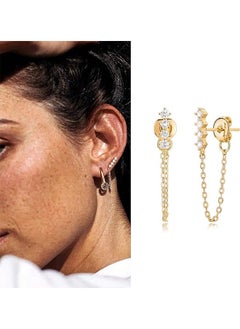Mevecco Women Earrings Gold Stud 14K Gold Filled Small Simple Handmade Hypoallergenic Everyday Jewelry  - Image 3