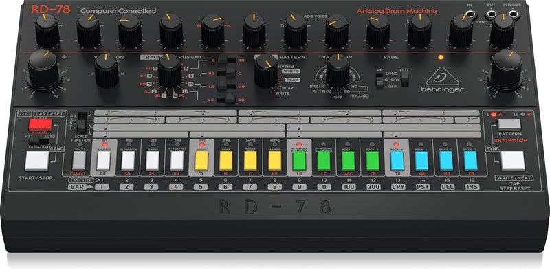 Behringer RD-78 Classic Analogue Drum Machine with 15 Drum Sounds and 34 Rhythm Presets - Image 2