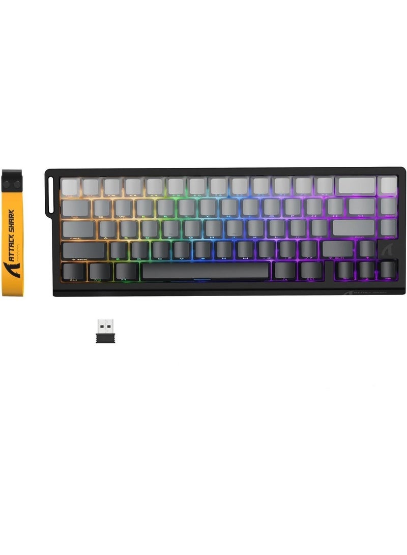 هجوم القرش ATTACK SHARK X68PRO HE Wireless Rapid Trigger Keyboard Magnetic Switch 60% Tri-Mode Wireless 8KHz Magnetic Keyboard With 0.01mm RT Accuracy, Support RT/Snap Tap/DKS/MT/TGL - Gradient Black - Image 1