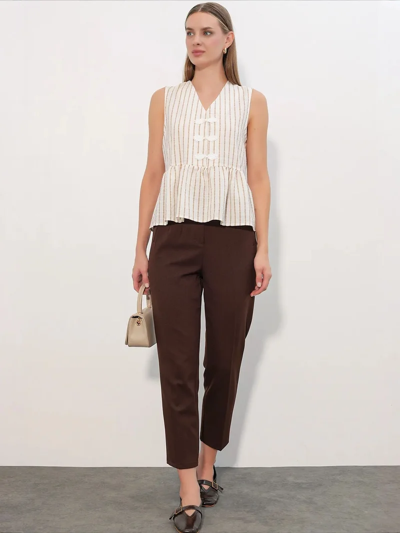بيغ دارت BDART Women's Striped V-Neck Blouse