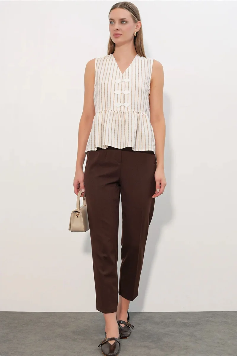 بيغ دارت BDART Women's Striped V-Neck Blouse