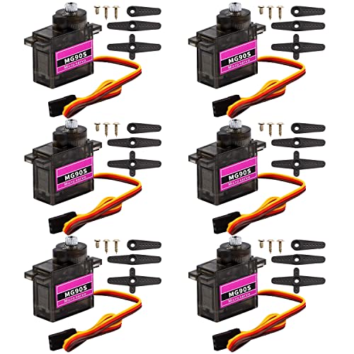 CenryKay MG90S Servo Helicopter QC Module 9G Servo Motor Metal Gear Micro Servo Motor Smart Robot Helicopter Plane Boat for Arduino Raspberry Pi Project6PCS - Image 1