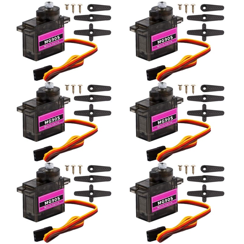 CenryKay MG90S Servo Helicopter QC Module 9G Servo Motor Metal Gear Micro Servo Motor Smart Robot Helicopter Plane Boat for Arduino Raspberry Pi Project6PCS - Image 2