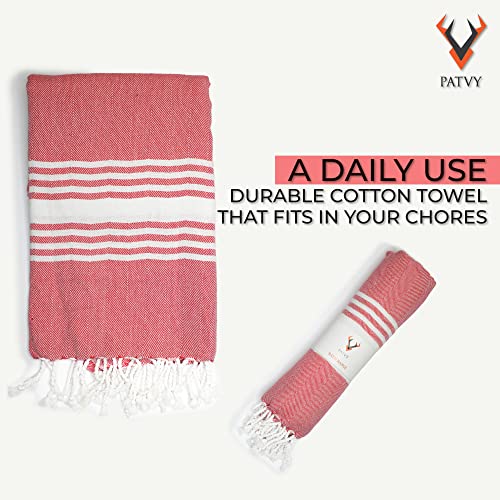 PATVY Bath Towels| Light Weight Turkish Style Bath Towels for Men Large Size Cotton|75 x 150cm Quick Absorption &Faster Drying Bath Towel for Women| 100% Cotton (Pack of 1, Pink) - Image 4