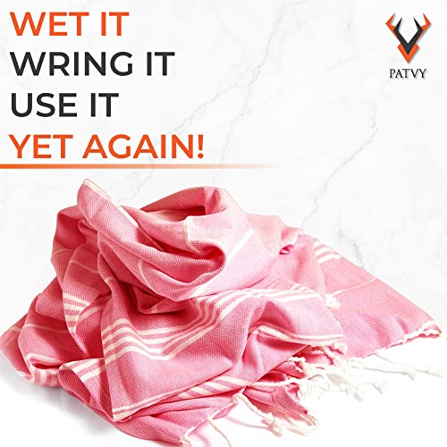 PATVY Bath Towels| Light Weight Turkish Style Bath Towels for Men Large Size Cotton|75 x 150cm Quick Absorption &Faster Drying Bath Towel for Women| 100% Cotton (Pack of 1, Pink) - Image 3