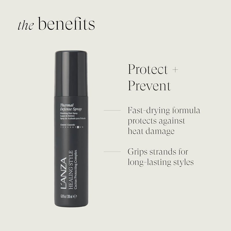 L'ANZA Healing Style Thermal Defense Spray - Finishing Hair Spray with Cactus Protecting Complex, 200ml - Image 3