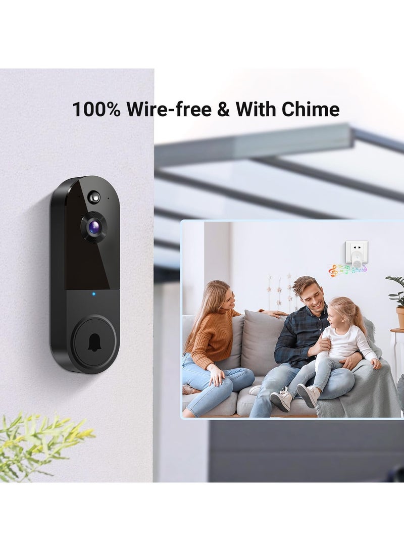 1080P wireless visual doorbell camera, night vision, intelligent AI detection, two-way audio, 2.4GHz Wi-Fi support, including ringtone, battery powered - Image 5