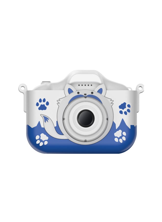 Children's Digital Small SLR Camera Front And Back HD Double-camera Cartoon Mini Camera-Color:X5S Fox Blue  - Image 1
