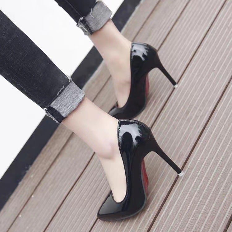 2023 New High Heels Women'S Stiletto Heel Korean-Style All-Match Pointed Nude Color Fresh Style Girl'S Spring Single-Layer Shoes For Winter - Image 3