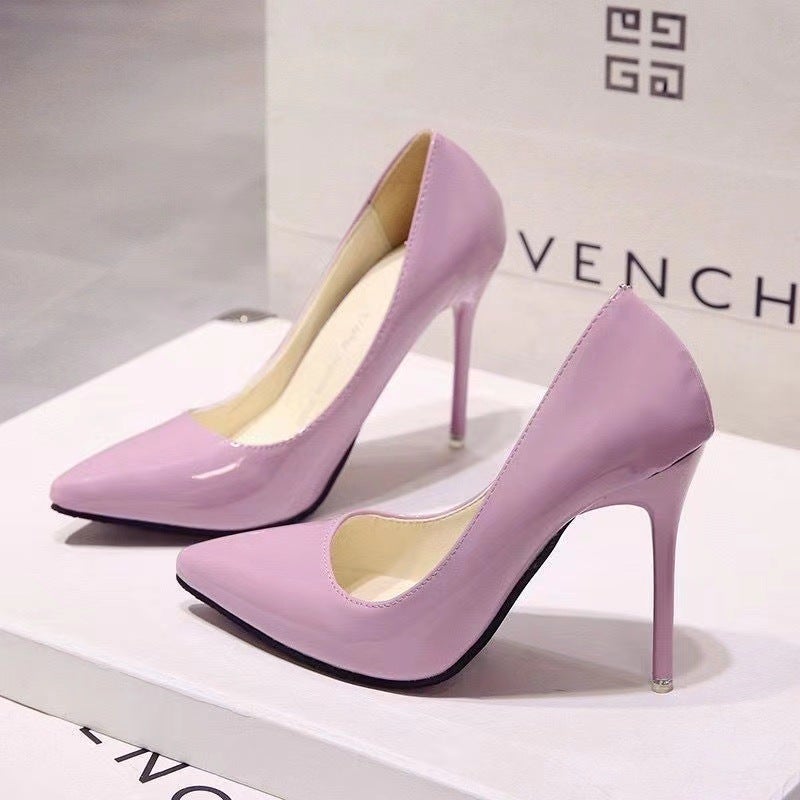 2023 New High Heels Women'S Stiletto Heel Korean-Style All-Match Pointed Nude Color Fresh Style Girl'S Spring Single-Layer Shoes For Winter - Image 2