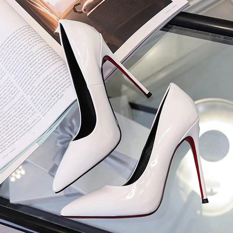 2023 New High Heels Women'S Stiletto Heel Korean-Style All-Match Pointed Nude Color Fresh Style Girl'S Spring Single-Layer Shoes For Winter - Image 1