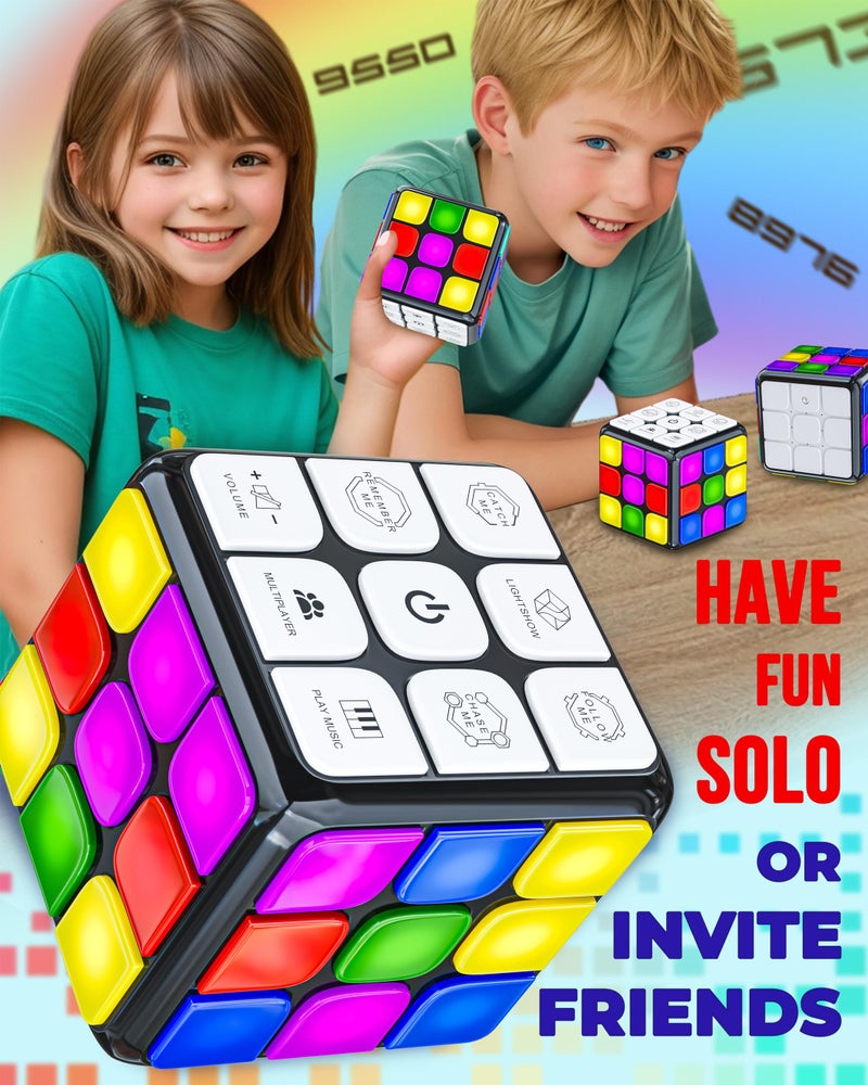 Skywin Light Up Rubix Cube, Puzzle STEM Game Cube for Kids - 7 Modes Interactive Toy for Fun & Skill Development, Christmas Easter Birthday Gifts for Boys & Girls, Toy Gift Idea for Kids Teens (Black) - Image 5