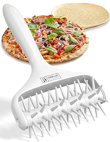 Orblue Pizza Dough Docker, Pastry Roller with Spikes Pizza Docking Tool for Home & Commercial Kitchen - Pizza Making Accessories that Prevent Dough from Blistering Light Gray - Image 1
