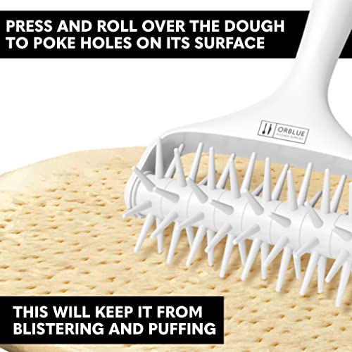 Orblue Pizza Dough Docker, Pastry Roller with Spikes Pizza Docking Tool for Home & Commercial Kitchen - Pizza Making Accessories that Prevent Dough from Blistering Light Gray - Image 2