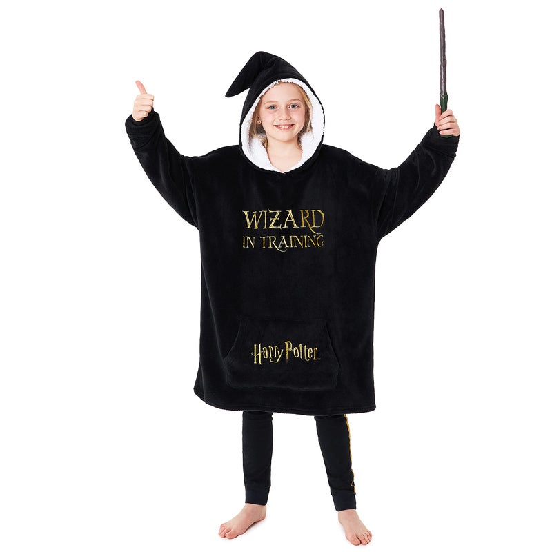 Harry Potter Oversized Hoodie Blanket for Kids  Gifts for Girls Boys (Black) - Image 1
