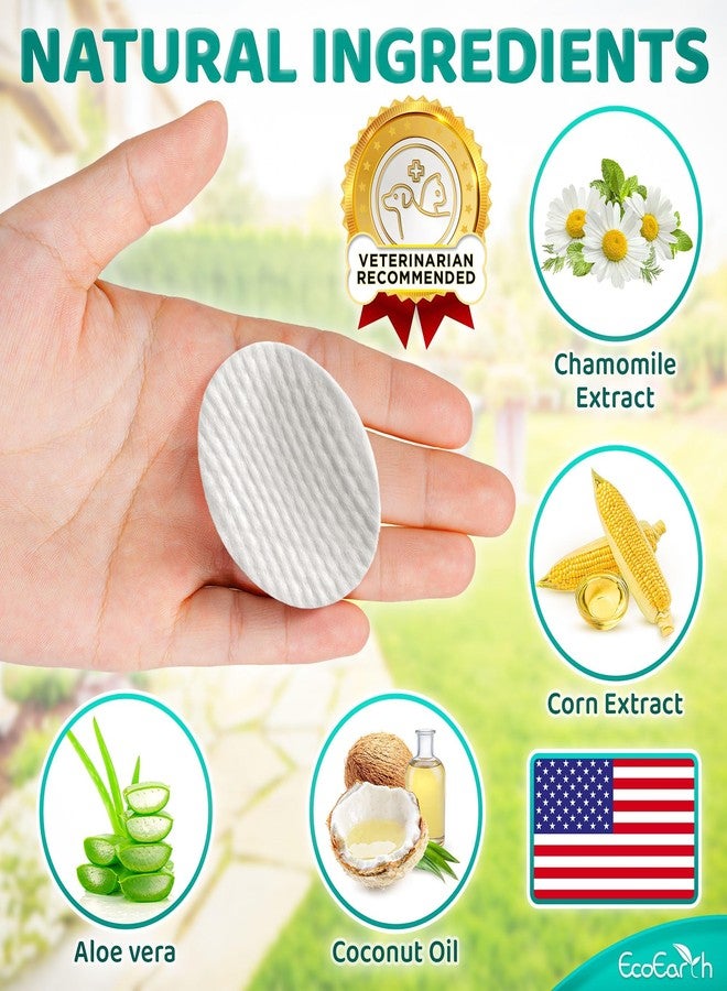 EcoEarth Premium Eye Wipes for Dogs & Cats - 300 Pcs - Pet Eyes Cleaning Pads to Remove Tear Stains, Crust & Discharge - Perfect for Pets Daily Care - Helps with Itching & Dryness - Pre-Soaked & Disposable - Image 4