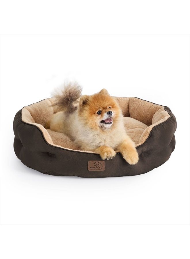 Bedsure Dog Beds for Small Dogs - Round Cat Beds for Indoor Cats, Washable Pet Bed for Puppy and Kitten with Slip-Resistant Bottom, 25 Inches, Misty Lilac - Image 1