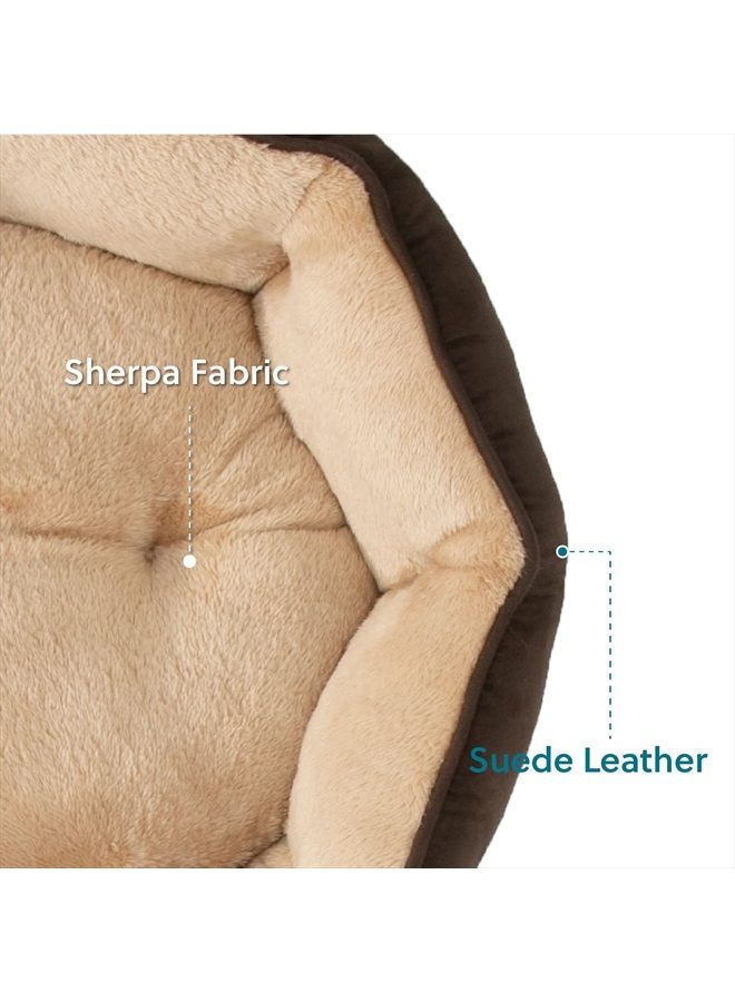 Bedsure Dog Beds for Small Dogs - Round Cat Beds for Indoor Cats, Washable Pet Bed for Puppy and Kitten with Slip-Resistant Bottom, 25 Inches, Misty Lilac - Image 5