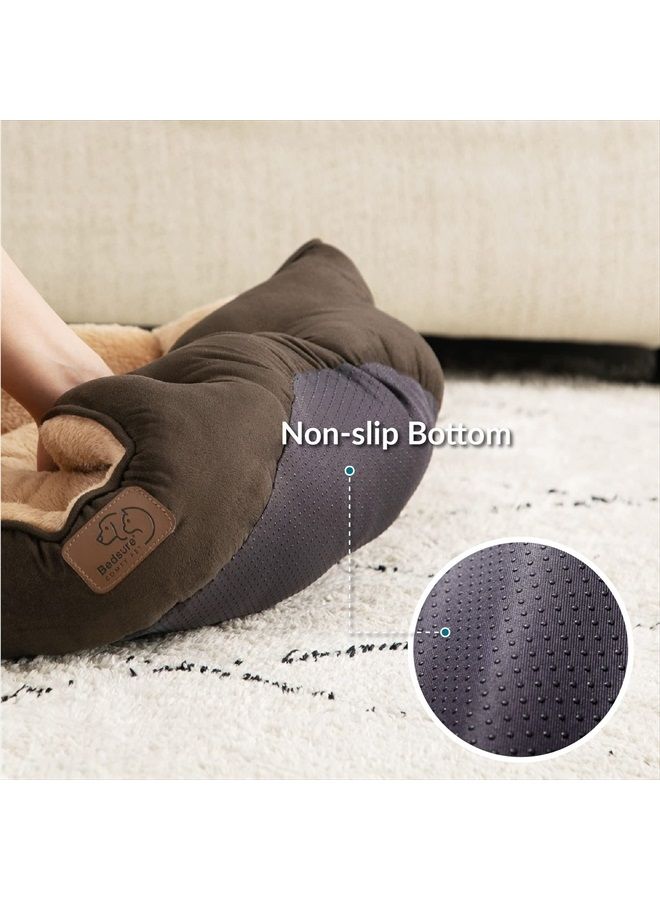 Bedsure Dog Beds for Small Dogs - Round Cat Beds for Indoor Cats, Washable Pet Bed for Puppy and Kitten with Slip-Resistant Bottom, 25 Inches, Misty Lilac - Image 4