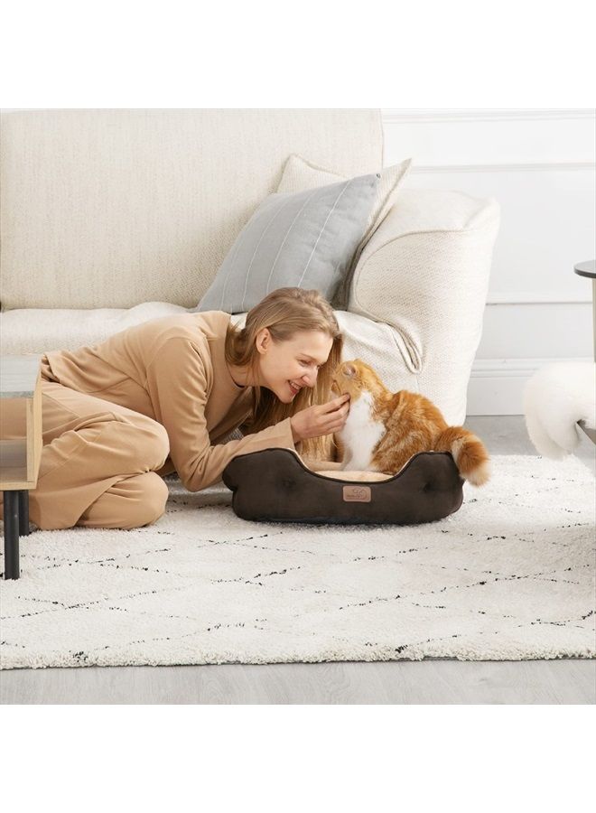 Bedsure Dog Beds for Small Dogs - Round Cat Beds for Indoor Cats, Washable Pet Bed for Puppy and Kitten with Slip-Resistant Bottom, 25 Inches, Misty Lilac - Image 3