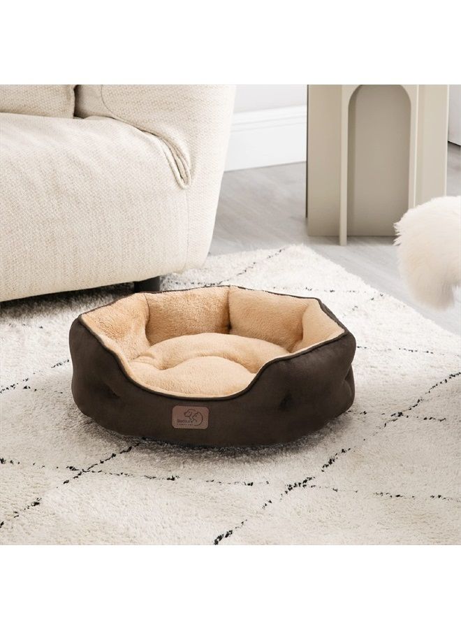 Bedsure Dog Beds for Small Dogs - Round Cat Beds for Indoor Cats, Washable Pet Bed for Puppy and Kitten with Slip-Resistant Bottom, 25 Inches, Misty Lilac - Image 2