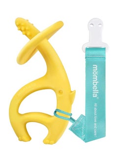 Mombella Elephant Teething Toy | Soft & BPA-Free Silicone | Multiple Textures for Sore Gums | Free Clip Included | Freezer & Dishwasher Safe | 3-6 Months | 11 x 7 x 3 cm  - Image 3