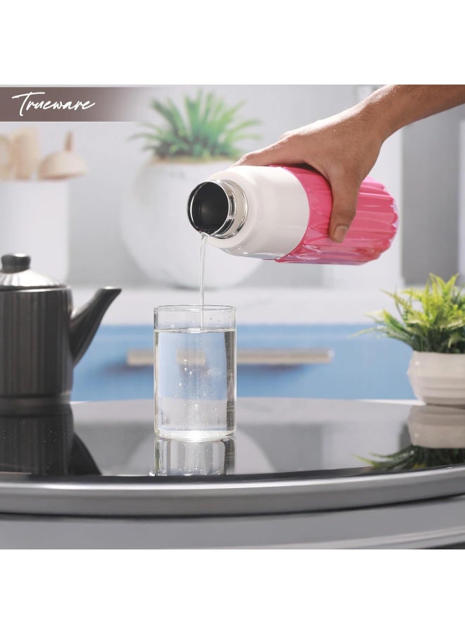 Trueware Aqua Benz Double Wall Inner Steel Outer Plastic 750 ML Hot and Cold Water Bottle | BPA Free | Food Grade| Leak Proof | School, Gym,Sports,Office, Travler Bottle - Image 4