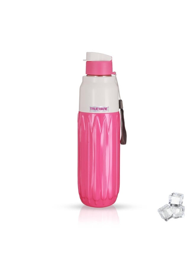 Trueware Aqua Benz Double Wall Inner Steel Outer Plastic 750 ML Hot and Cold Water Bottle | BPA Free | Food Grade| Leak Proof | School, Gym,Sports,Office, Travler Bottle - Image 1