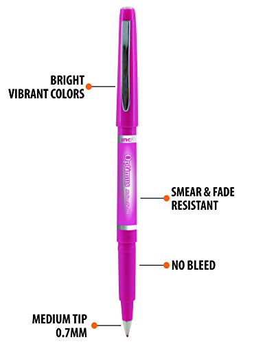 I-N-C OPTIMUS 24-Color 0.7mm Felt Tip Pens - No Bleed, For Writing, Drawing, Journaling - Image 3