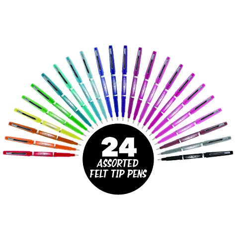 I-N-C OPTIMUS 24-Color 0.7mm Felt Tip Pens - No Bleed, For Writing, Drawing, Journaling - Image 2