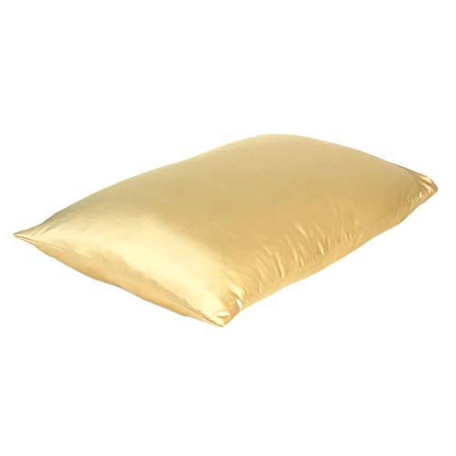 Oussum Satin Silk Pillowcase Cover Soft and Comfortable Hair & Skin Envelop Closure Home Decor Single Pcs with Free Scrunchie (Golden, King Size (20"x40") - Image 3