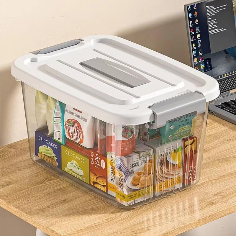 KREPS Clear Plastic Storage Box/Bins, Container with Latches and Lid, Stackable Storage, Heavy Duty Material (NO.1-9.5 X 7 X 5.5 INCH, PACK OF - 1) - Image 3