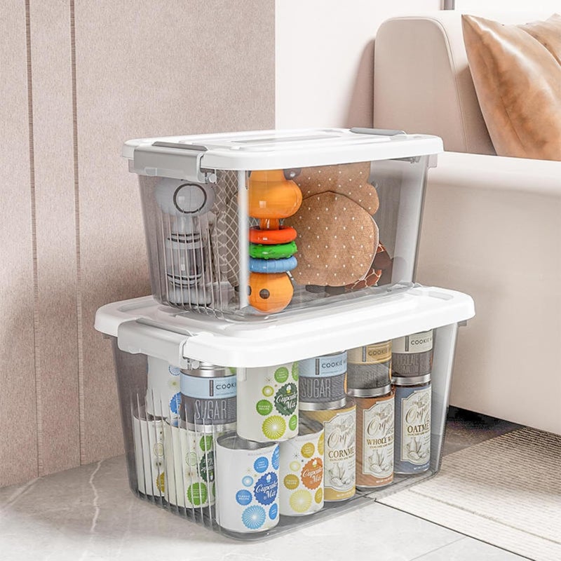 KREPS Clear Plastic Storage Box/Bins, Container with Latches and Lid, Stackable Storage, Heavy Duty Material (NO.1-9.5 X 7 X 5.5 INCH, PACK OF - 1) - Image 5