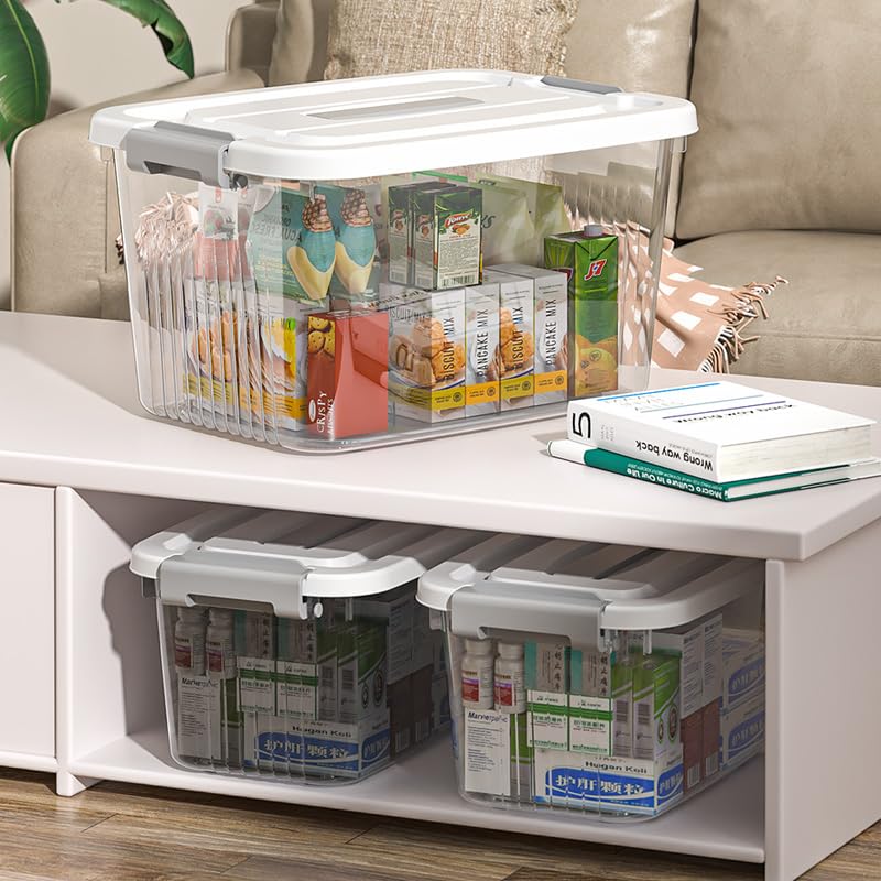 KREPS Clear Plastic Storage Box/Bins, Container with Latches and Lid, Stackable Storage, Heavy Duty Material (NO.1-9.5 X 7 X 5.5 INCH, PACK OF - 1) - Image 4